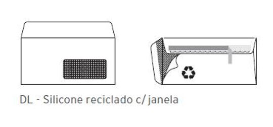 Envelopes Dl Silicone Janela Reciclado 110x220mm 90Gr