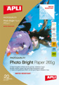 Papel Fotografico Brilhante Resistente a Agua A4 - 265 Grs 20 Folhas Apli