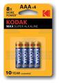 Pilhas Kodak Max Super Alkaline 1.5V AAA B4
