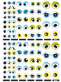 Etiquetas Autocolantes Olhos Azul/verde Removíveis 3f