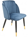 Cadeira GLAMOUR de Metal e Veludo Azul