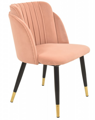 Cadeira GLAMOUR em Metal e Veludo Rosa