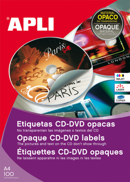 Etiquetas Cd-dvd Permanente Opaco Ext ø 114 Int ø 18